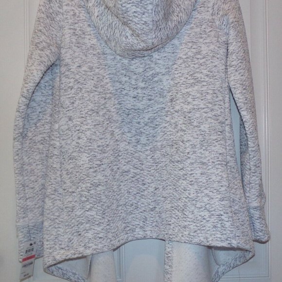 Ideology Open Front Jacket Hooded Wrap Gray XS Pockets NWT $69 - Picture 3 of 5